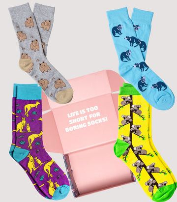 Aussie Animals Sock Gift Box – 4 Wild Pairs, Endless Fun - CAPITAL SOCKS