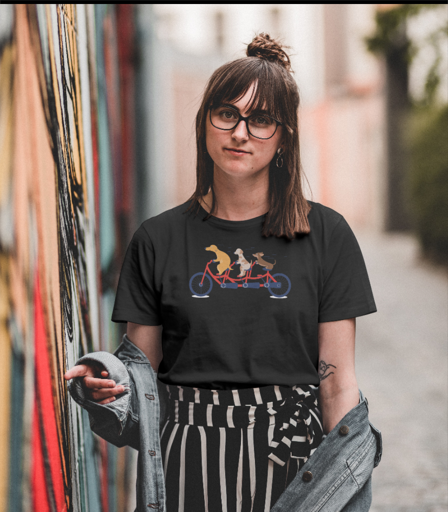 Dogs on Bike T-shirt - CAPITAL SOCKS