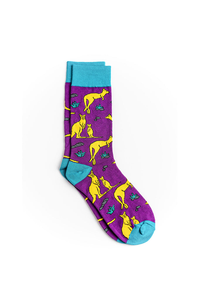 Purple Kangaroo Socks - CAPITAL SOCKS Australia