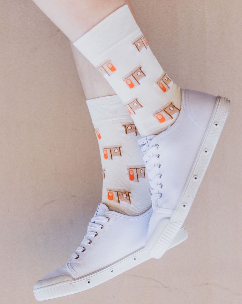 Canberra Bus Shelter Socks in white - CAPITAL SOCKS Australia